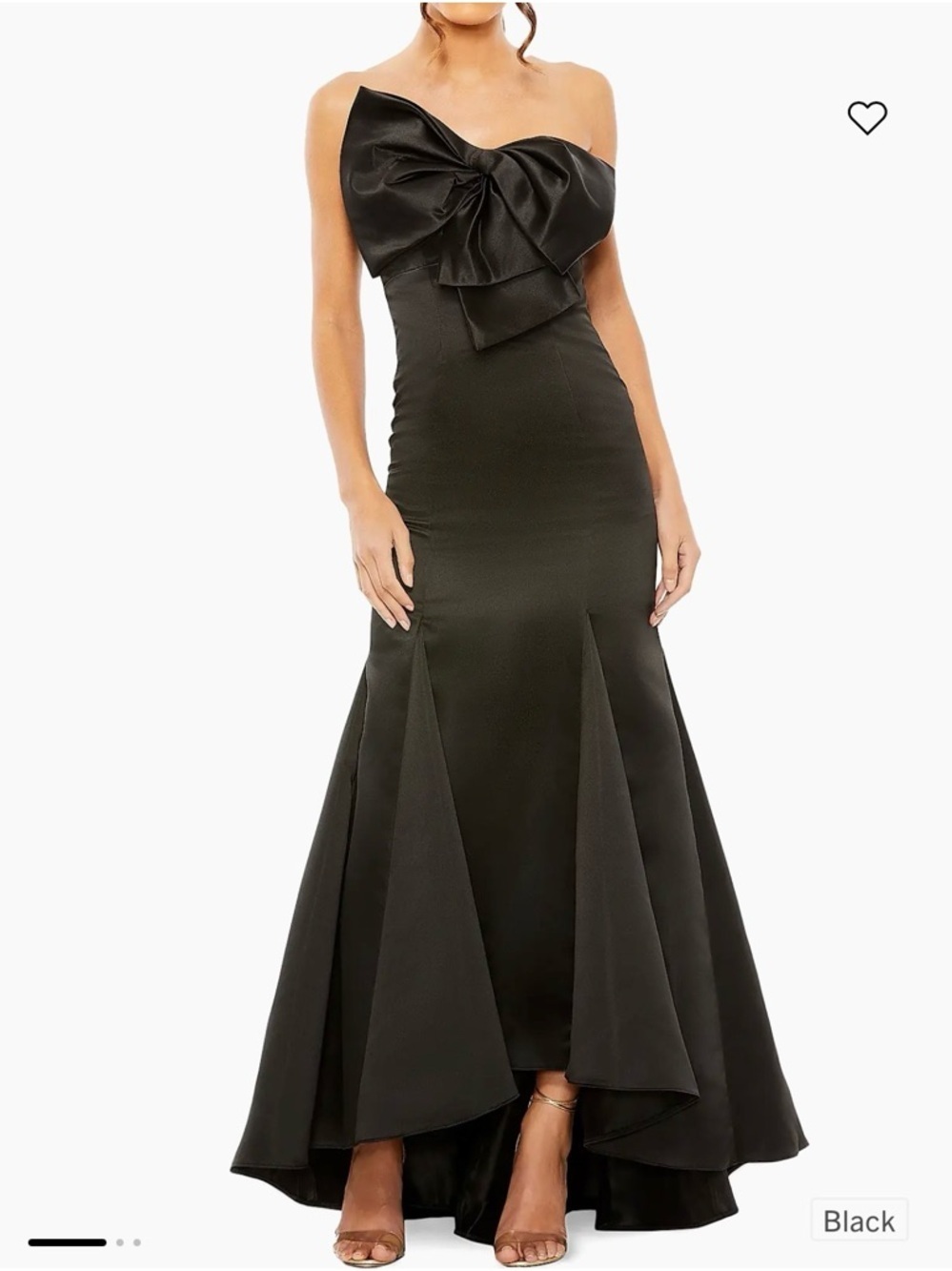 NWT Mac Duggal Black Sleeveless Cropped Strapless Satin Mermaid Gown Dress Sz 10